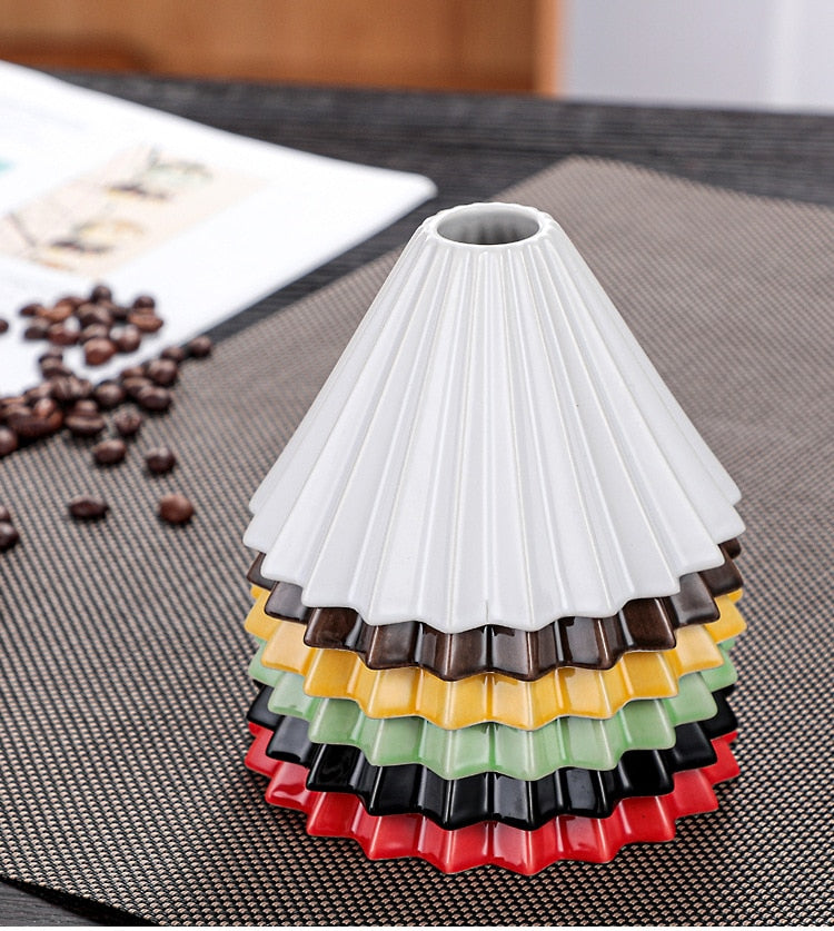 Ceramic Filter Coffee Dripper  Reusable Filter, Hand-made Origami Filter Cup Hand-made Coffee Filter