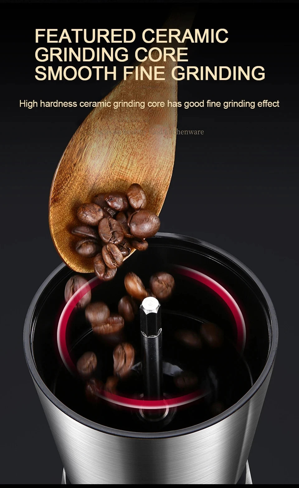 Manual Coffee Grinder with Ceramic Burr & Glass Jar