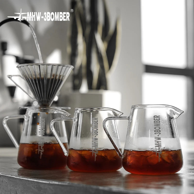Drip Coffee Set Tea Pot Glass Filter Cup & Paper Coffee Servers Accessories