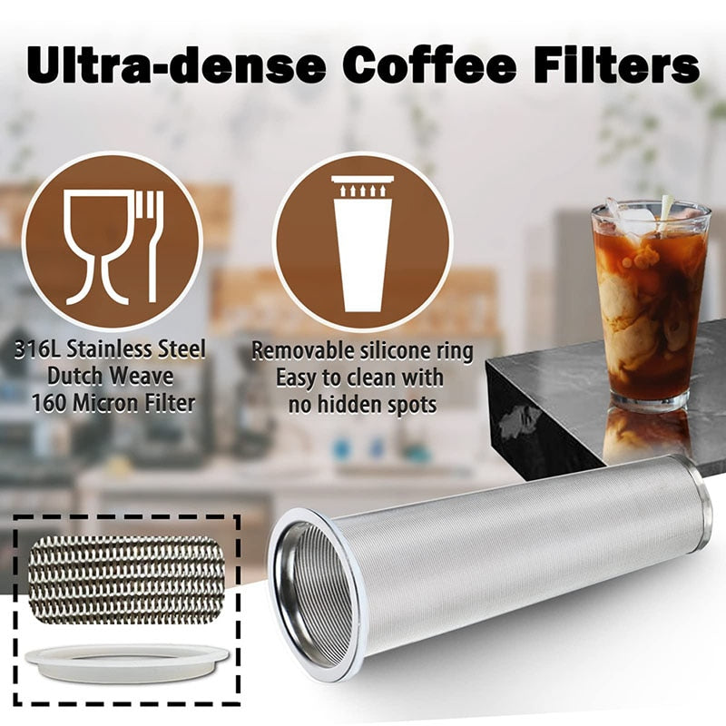 1900ml Cold Brew Iced Coffee Maker Airtight Seal Silicone Handle Coffee Kettle Non-Slip Silicone