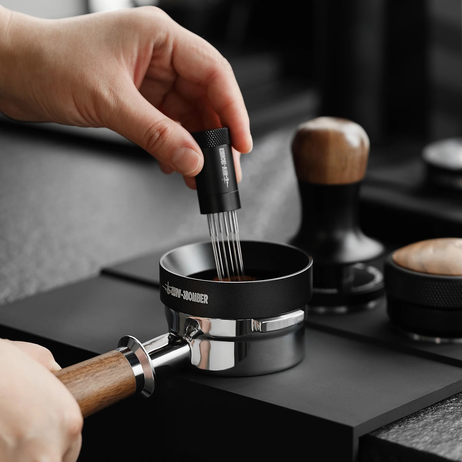 Magnetic Dosing Funnel Set 58mm Espresso Dosing Ring & 58.5mm Puck Screen Kit Coffee Filter Barista