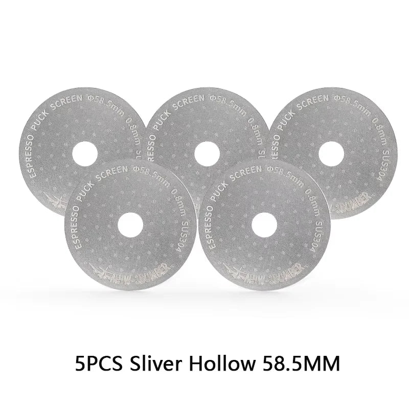 Espresso Puck Screen 51mm 53mm 58.5mm Titanium Coated Reusable Filter 0.8mm Metal Mesh
