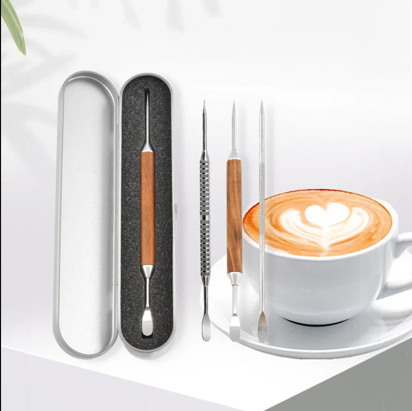 HARKO Stainless Steel Coffee Art Pen – Barista Tool for Espresso & Latte Art Designs, Coffee Needle