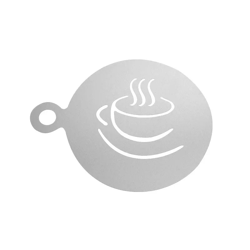 Stainless Steel Coffee Stencil | Latte Milk Foam Spray Art Mould for Coffee & Dessert Decoration