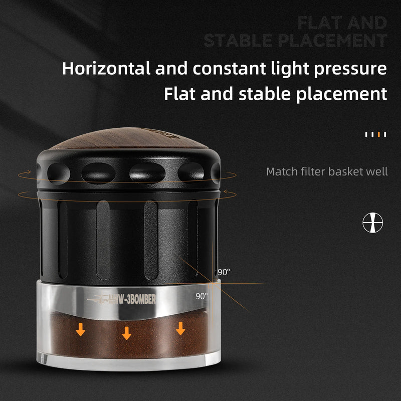 Adaptive Height 58.35mm Coffee Distributor & Adjustable Depth Espresso Tamper, Barista Accessories