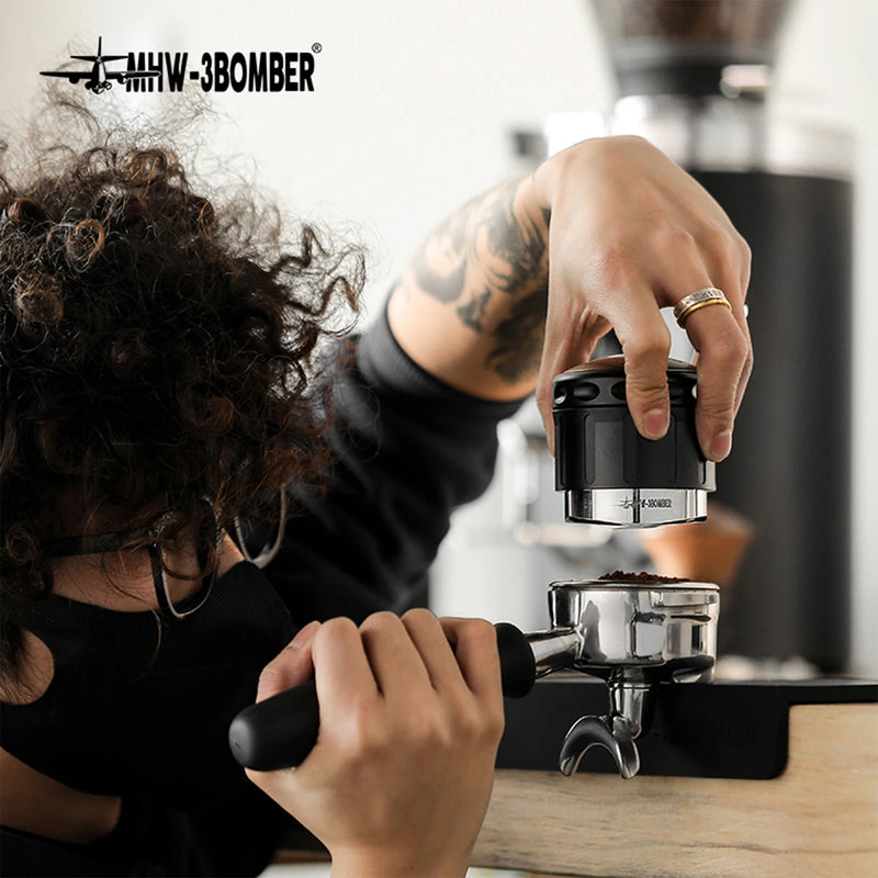 Adaptive Height 58.35mm Coffee Distributor, Adjustable Depth Espresso Tamper Home Barista Tool
