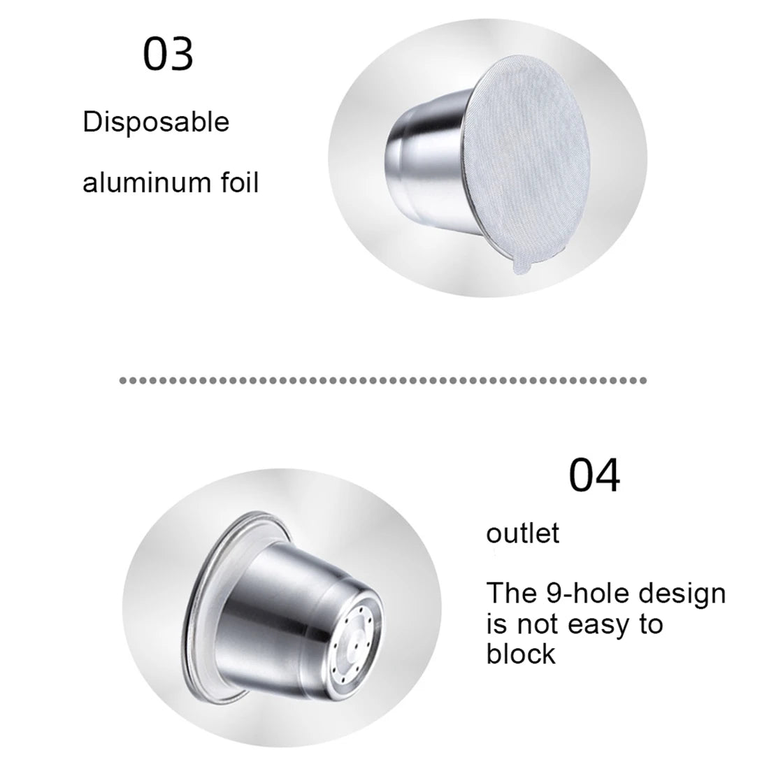 100Pcs Adhesive Aluminum Foil Lids Seals Stickers for Disposable Empty Nespresso Coffee Pod 37mm