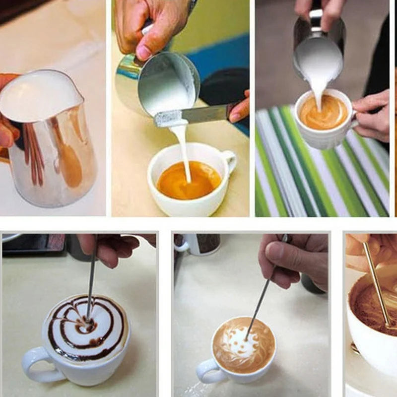 Stainless Steel Milk Frothing Jug with Temp for Latte Art, Coffee, Espresso – 350ml, 600ml, 900ml