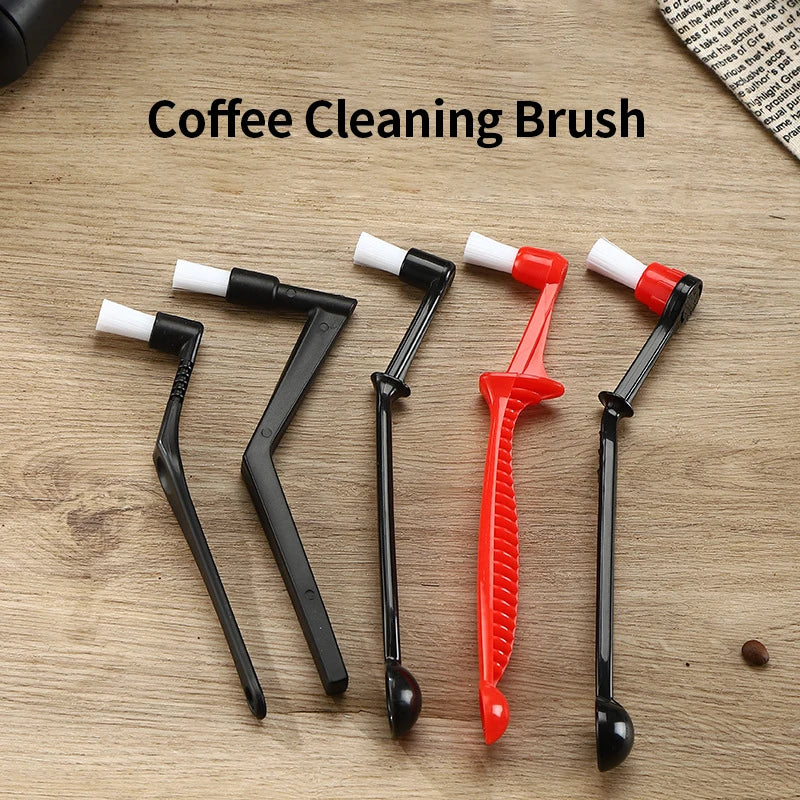 Coffee Machine Cleaning Brush with Spoon – Nylon Espresso Tool for Grounds & Group Head Cleaning
