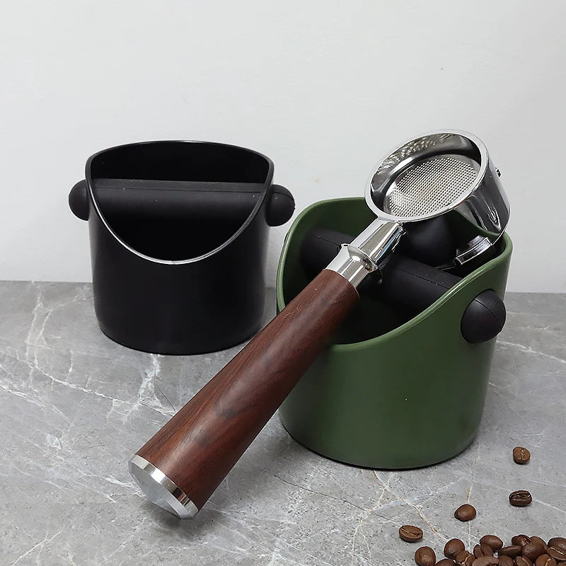 Espresso Knock Box Coffee Grounds Container | Non-Slip Dump Bin for Delonghi, Breville & Barista Use