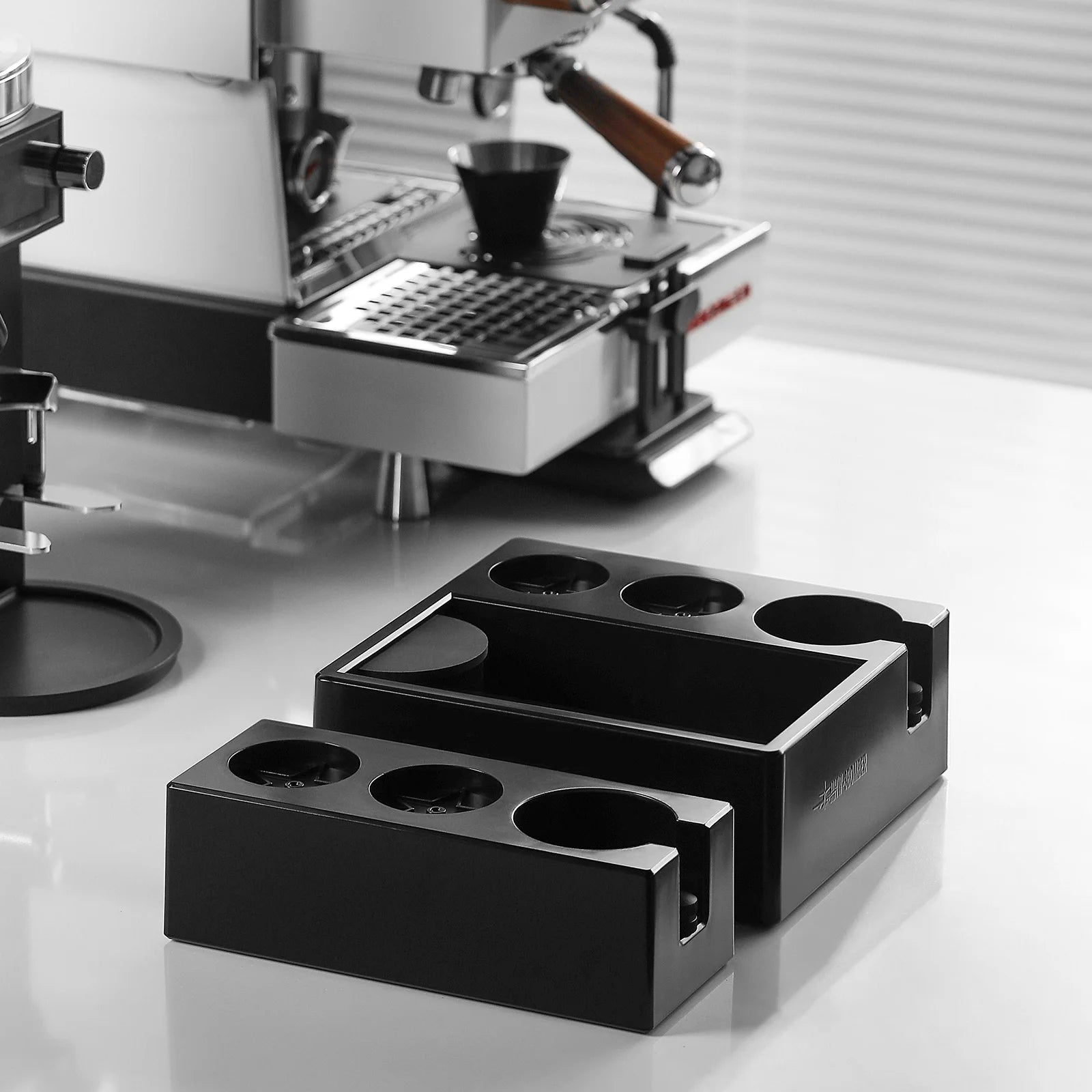 Knock Box 51mm 54m 58mm Coffee Tamper Station Adjustable Portafilter Holder Distributor Stand