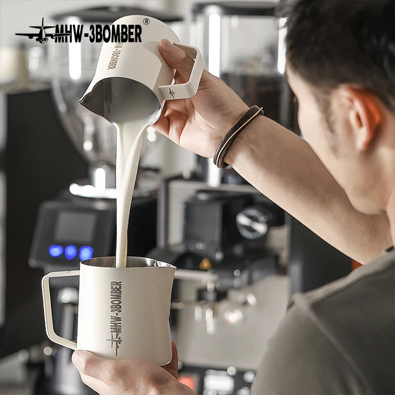 500ml Stainless Steel Milk Frothing Pitcher Red Latte Art Jug Barista Coffee Tool Durable
