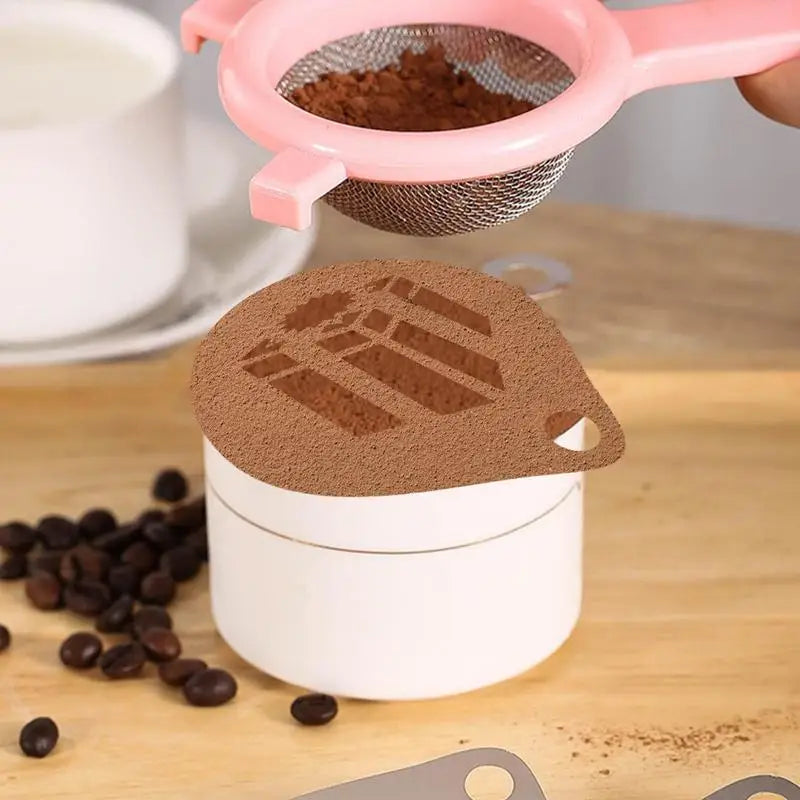 Coffee Latte Cappuccino Barista Stencils | Stainless Steel | Templates for DIY Coffee Art & Design