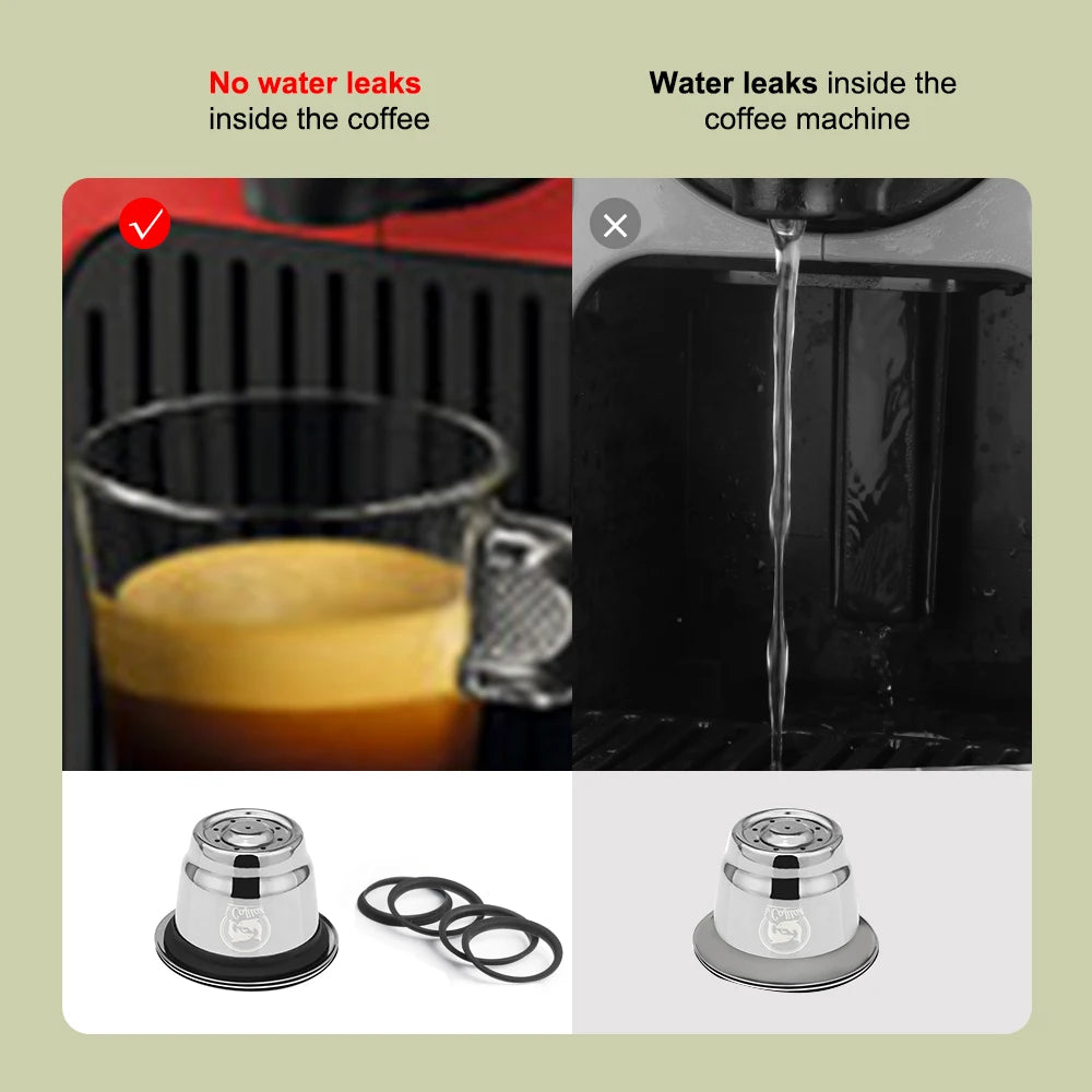 ICafilas Silicone O-rings For Upgrade Version Nespresso Stainless Steel Refillable Capsules Body Cup