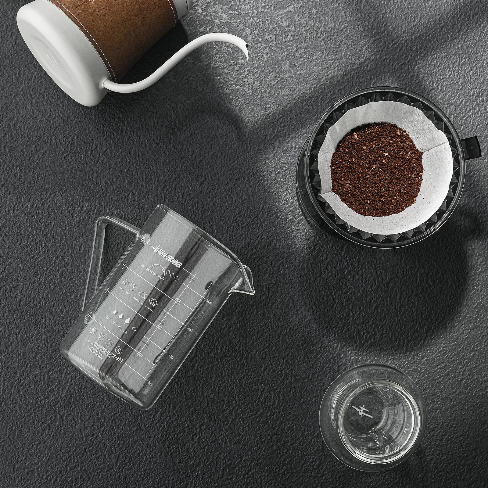 360/500ml Glass Measuring Cup Coffee Server High Borosilicate Glass Espresso Measuring Cups Barista
