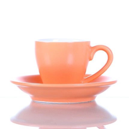 100ml Ceramic Macaron Coffee Cup – Frosted Porcelain Cup & Saucer Set in 12 Colors