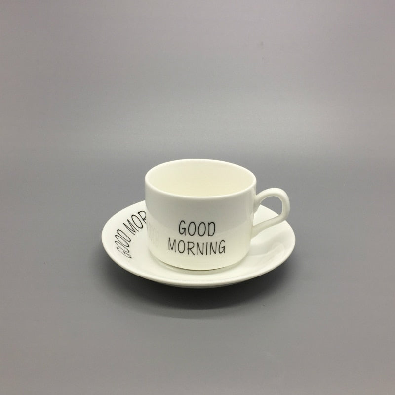 150ml coffee cup set European ceramic coffee cup and dish breakfast cup and saucer simple cup