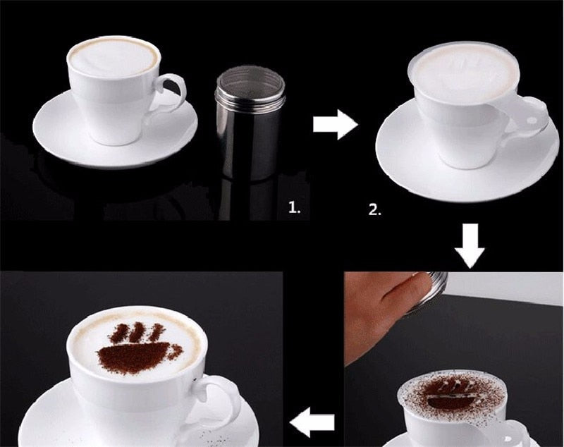 16 pcs/set Plastic Coffee Latte Garland Mould Latte Art Stencils Template For Latte/Cappuccino/Fancy