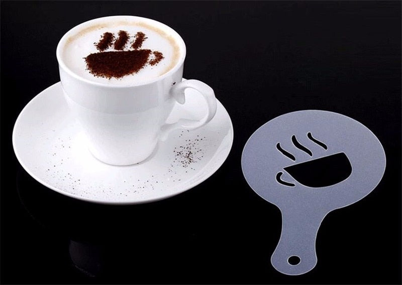 16 pcs/set Plastic Coffee Latte Garland Mould Latte Art Stencils Template For Latte/Cappuccino/Fancy