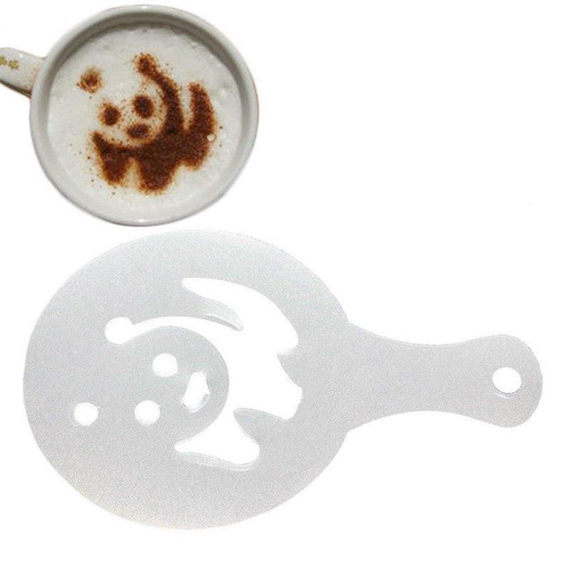 16pcs Cappuccino Coffee Art Stencils Template Strew Flowers Pad Duster Spray for Coffee Decoration