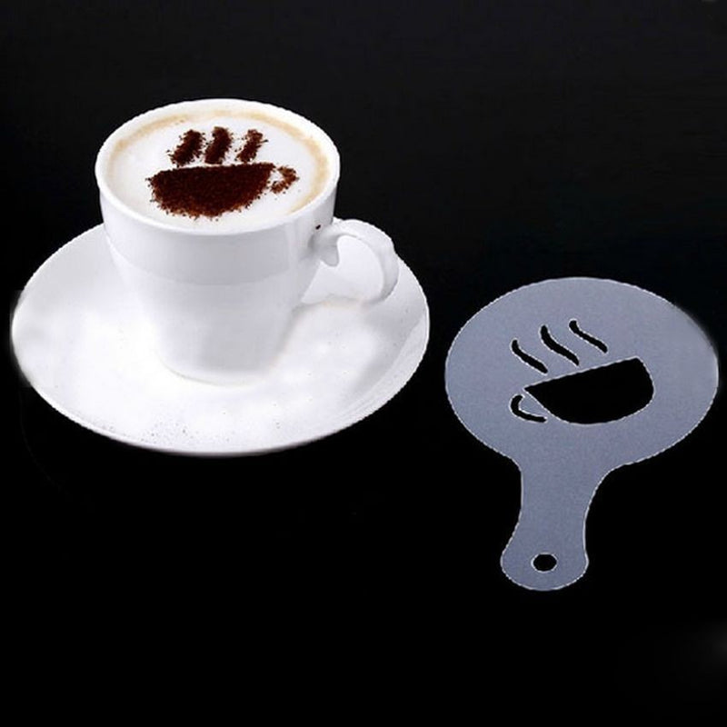 16pcs/set Coffee Latte Cappuccino Coffee Art Stencils Cafe Foam Spray Template Barista Stencils