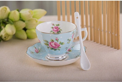 180ML, fine bone china coffee cup and saucer and spoon, funny fashion design, zakka tazas cafe