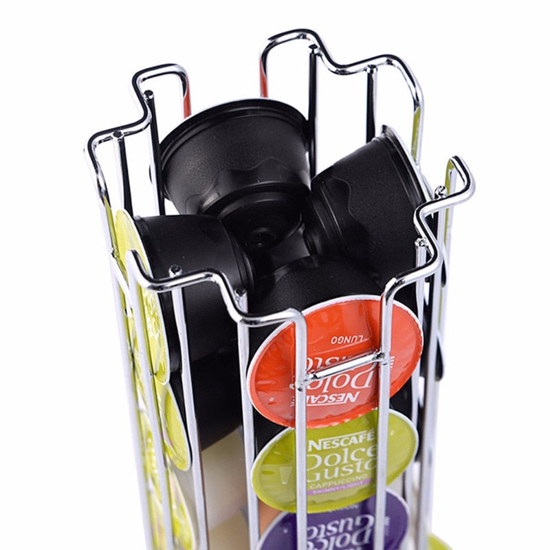 1PC Dolce Gusto Capsule Holder  24 PCS Coffee Storage Pod Holder Rotating Rack Coffee Capsule