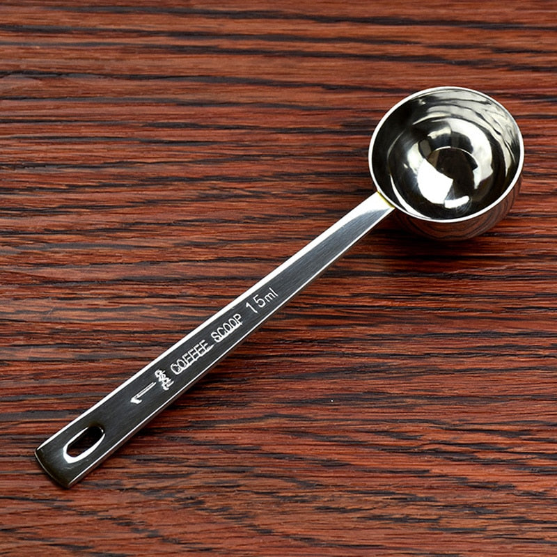 1Pc Stainless Steel Coffee Scoop Measuring Spoon Kitchen Tablespoon Coffee Tea Measuring Scoop Sugar