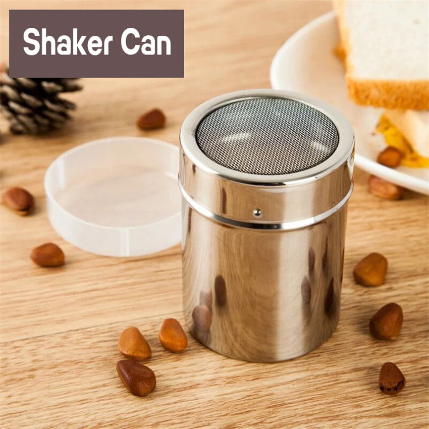 1Pc Stainless Steel Sprinkle Cocoa Cinnamon Sugar Gauze Mesh Jar Seasoning Bottle Fancy Coffee Powder