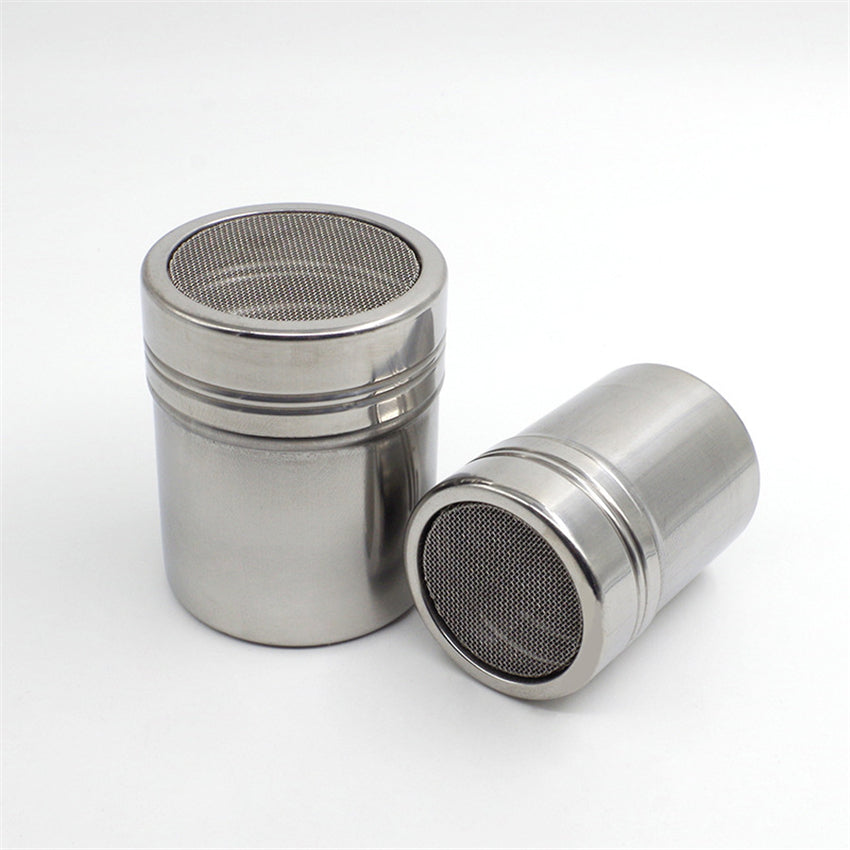 1Pc Stainless Steel Sprinkle Cocoa Cinnamon Sugar Gauze Mesh Jar Seasoning Bottle Fancy Coffee Powder