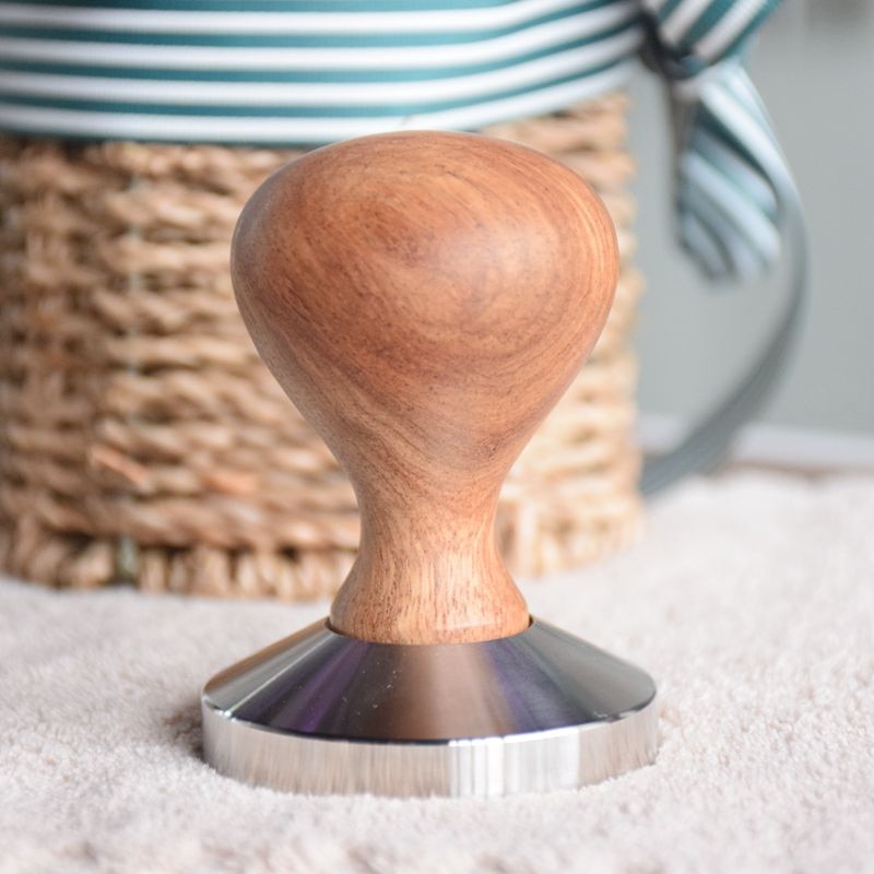 1pc Rosewood Coffee Tamper 58mm Wooden Handle With 304 Stainless Steel Base Hammer Direct Selling