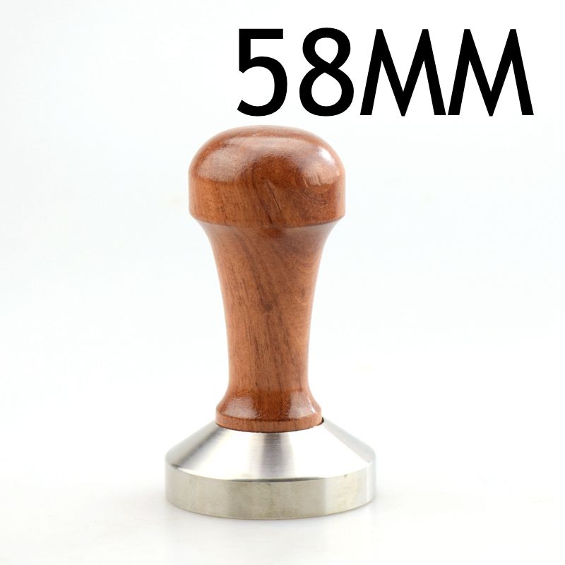 1pc Rosewood Coffee Tamper 58mm Wooden Handle With 304 Stainless Steel Base Hammer Direct Selling