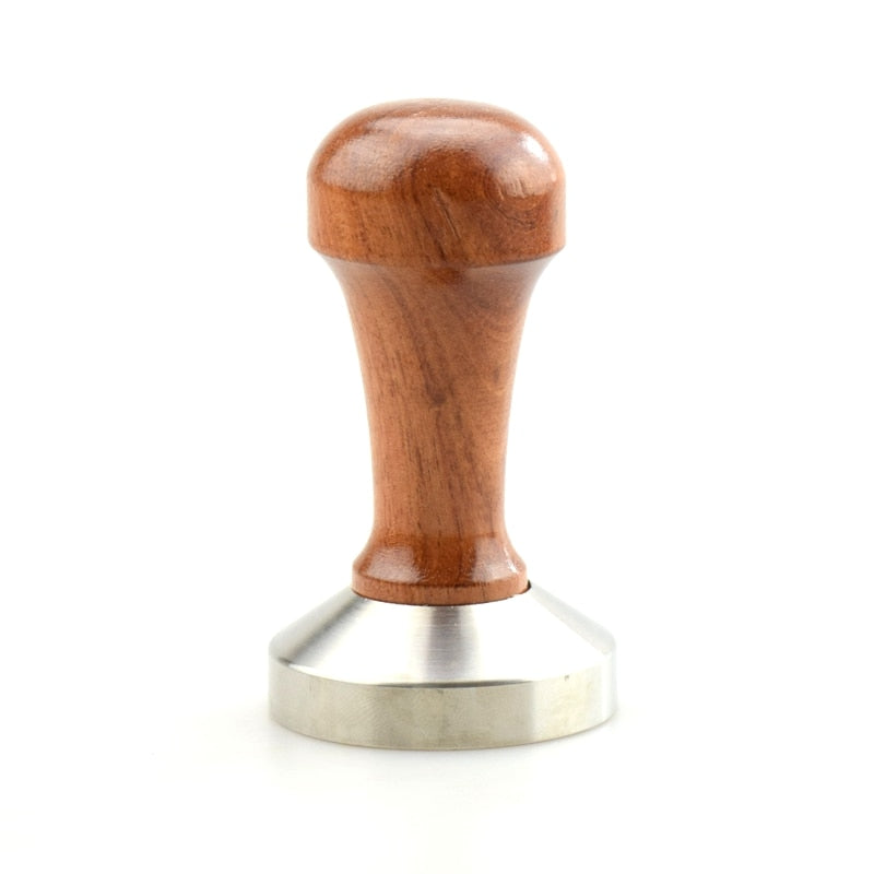 1pc Rosewood Coffee Tamper 58mm Wooden Handle With 304 Stainless Steel Base Hammer Direct Selling