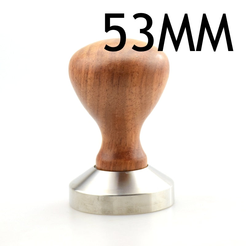 1pc Rosewood Coffee Tamper 58mm Wooden Handle With 304 Stainless Steel Base Hammer Direct Selling