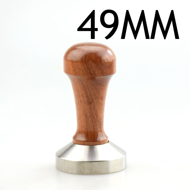 1pc Rosewood Coffee Tamper 58mm Wooden Handle With 304 Stainless Steel Base Hammer Direct Selling