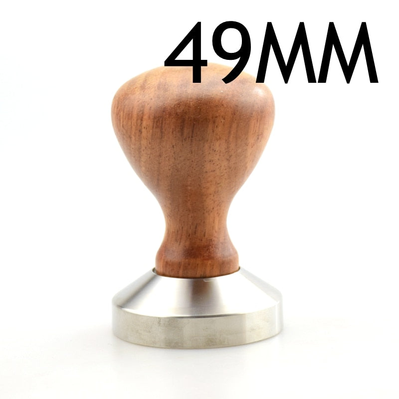 1pc Rosewood Coffee Tamper 58mm Wooden Handle With 304 Stainless Steel Base Hammer Direct Selling