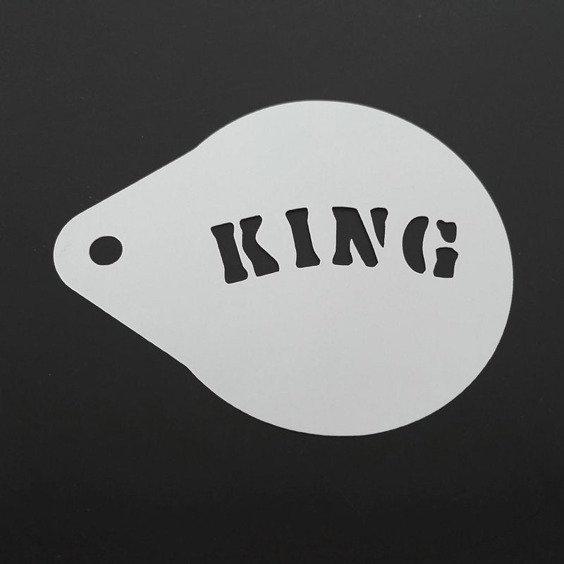 2.8 Inch King Queen Crown Coffee Stencil Latte Art Cappuccino Template Strew Pad Duster Spray Tools