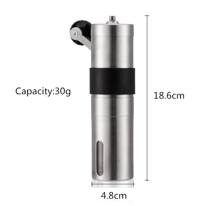 2 Size Manual Ceramic Coffee Grinder Stainless Steel Adjustable Coffee Bean Mill With Rubber Loop