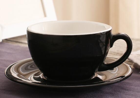 200 ml colorful thick body new bone china cappuccino cups and saucers ,ceramic coffee cup saucer