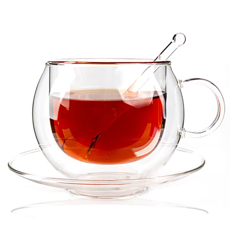 220ml double coffee cups Continental coffee cup set With spoon and saucers cups and gift