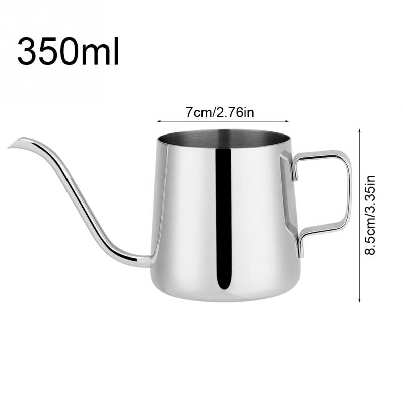 250ml/350ml Stainless Steel Teapot Drip Coffee Pot Long Spout Kettle Cup Home Kitchen Tea Tool