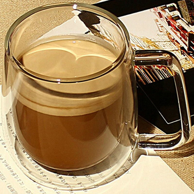 250ml High Quality Double Wall Coffee Cup Handmade Clear Heat-Resisting Tea Milk Coffee cups