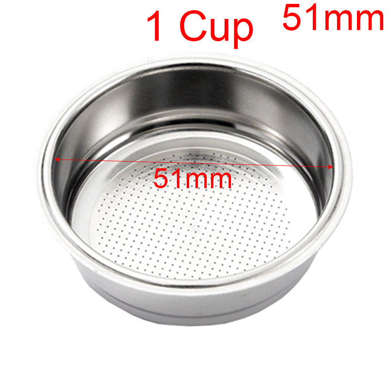 304 Stainless Steel Coffee Filter Basket Single 1 Cup Double 2 Cup 51/58mm Portafilter