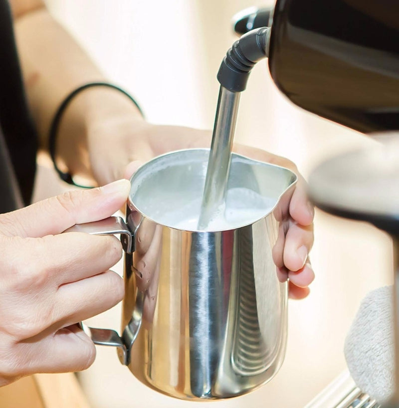 304 Stainless Steel Frothing Pitcher - Easy to Read Creamer Measurements Inside - set of 2(350ml +