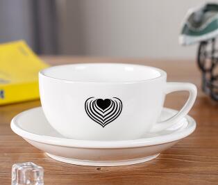 320 ml Barista latte art cup and saucer for WLAC championship hiroshi cup porcelain white cups