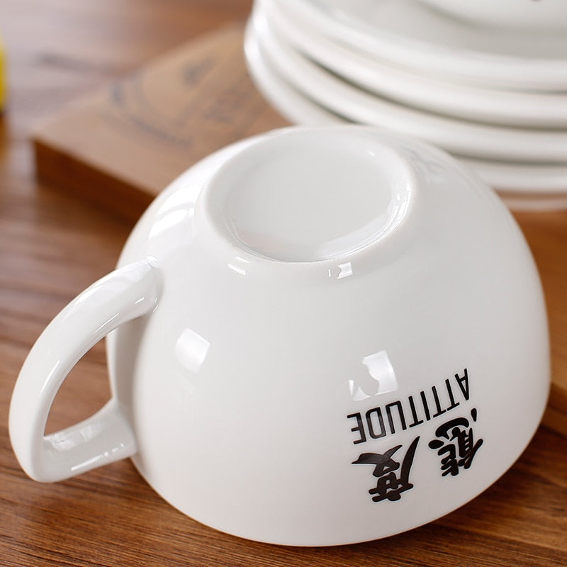320 ml Barista latte art cup and saucer for WLAC championship hiroshi cup porcelain white cups