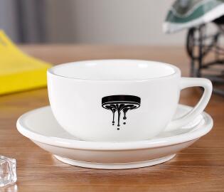 320 ml Barista latte art cup and saucer for WLAC championship hiroshi cup porcelain white cups
