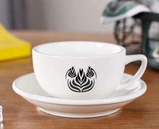 320 ml Barista latte art cup and saucer for WLAC championship hiroshi cup porcelain white cups