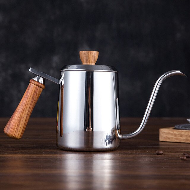 1.2L Stainless Steel coffee tea kettle Thermometer Wooden handle - Luv Muggs