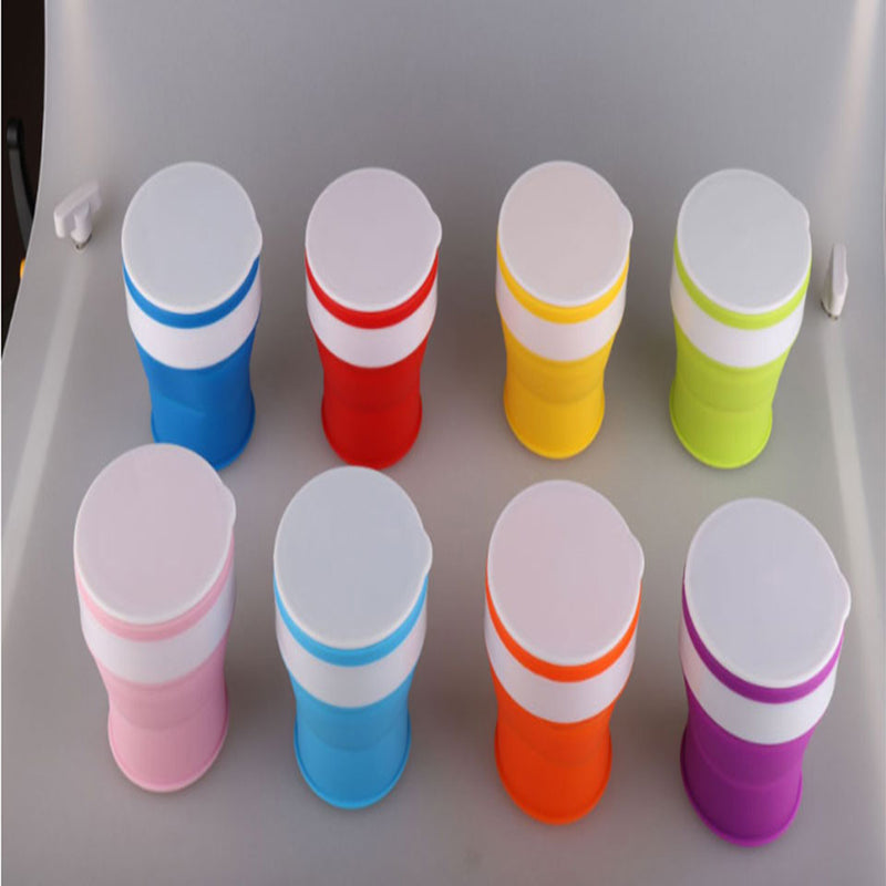 350ml Travel Silicone Mugs Retractable Folding Water Cup For Outdoor Telescopic Collapsible Cups